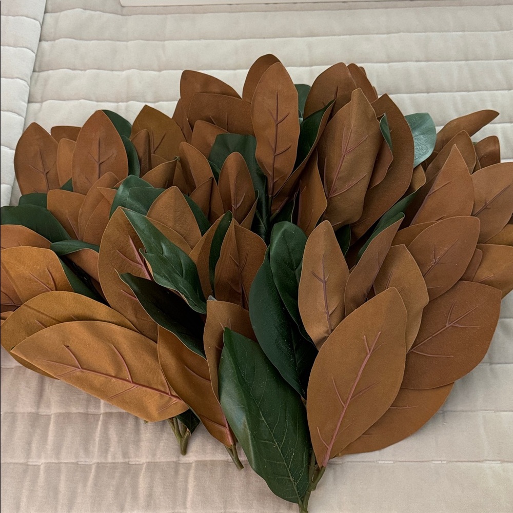 EUC Bundle of Faux Magnolia Leaf Sprays Brown and Green